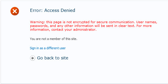 Message access denied